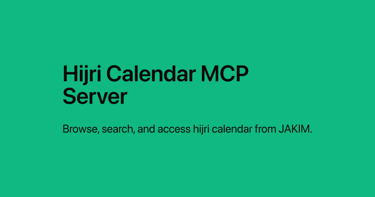 Hijri Calendar MCP