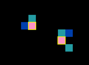 Living cells with two or three living neighbors