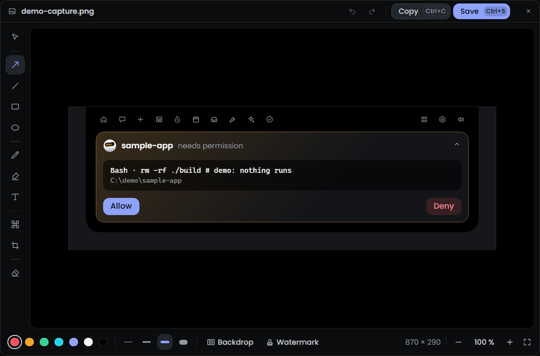 The capture editor