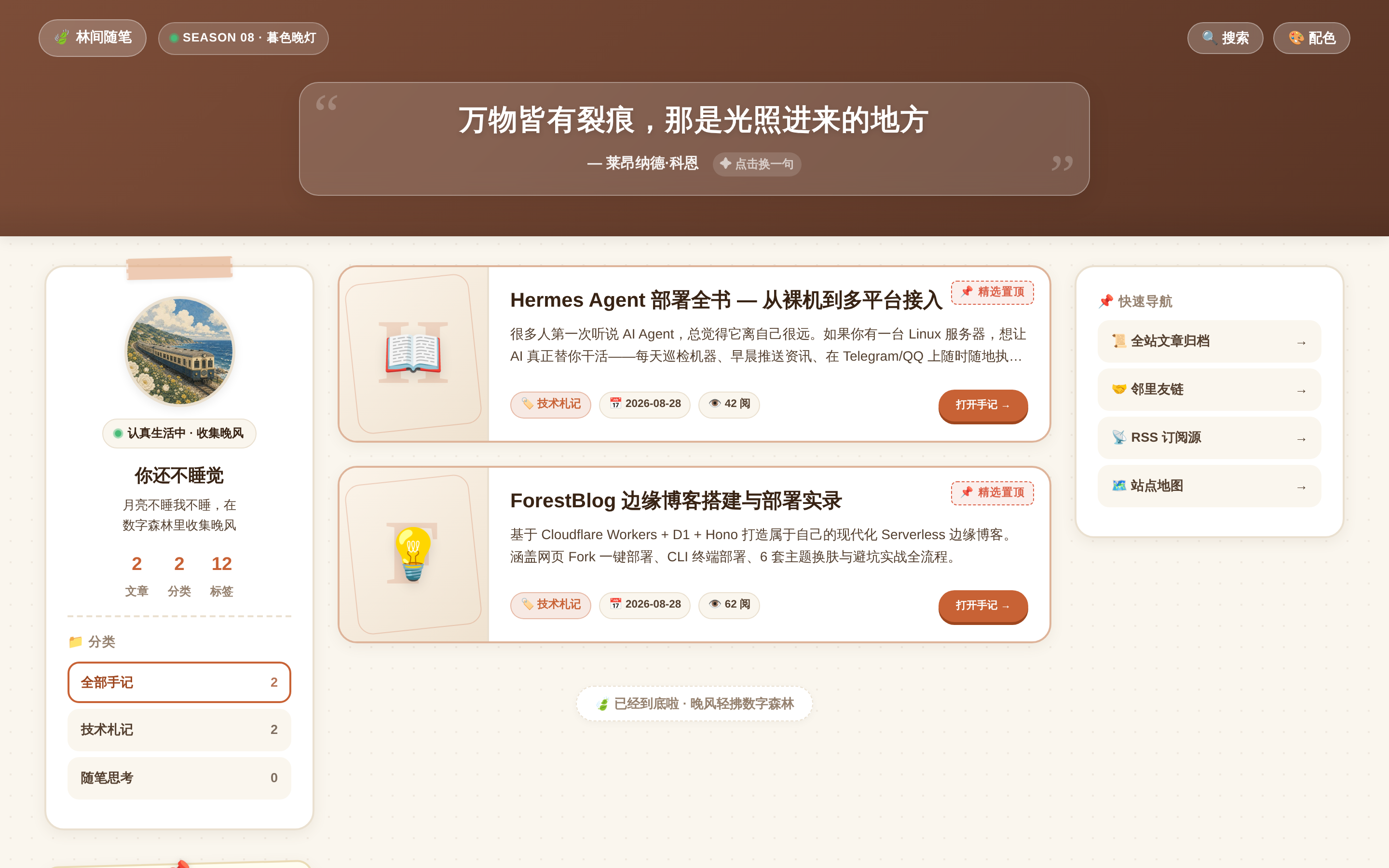 forest-blog 网站模板截图