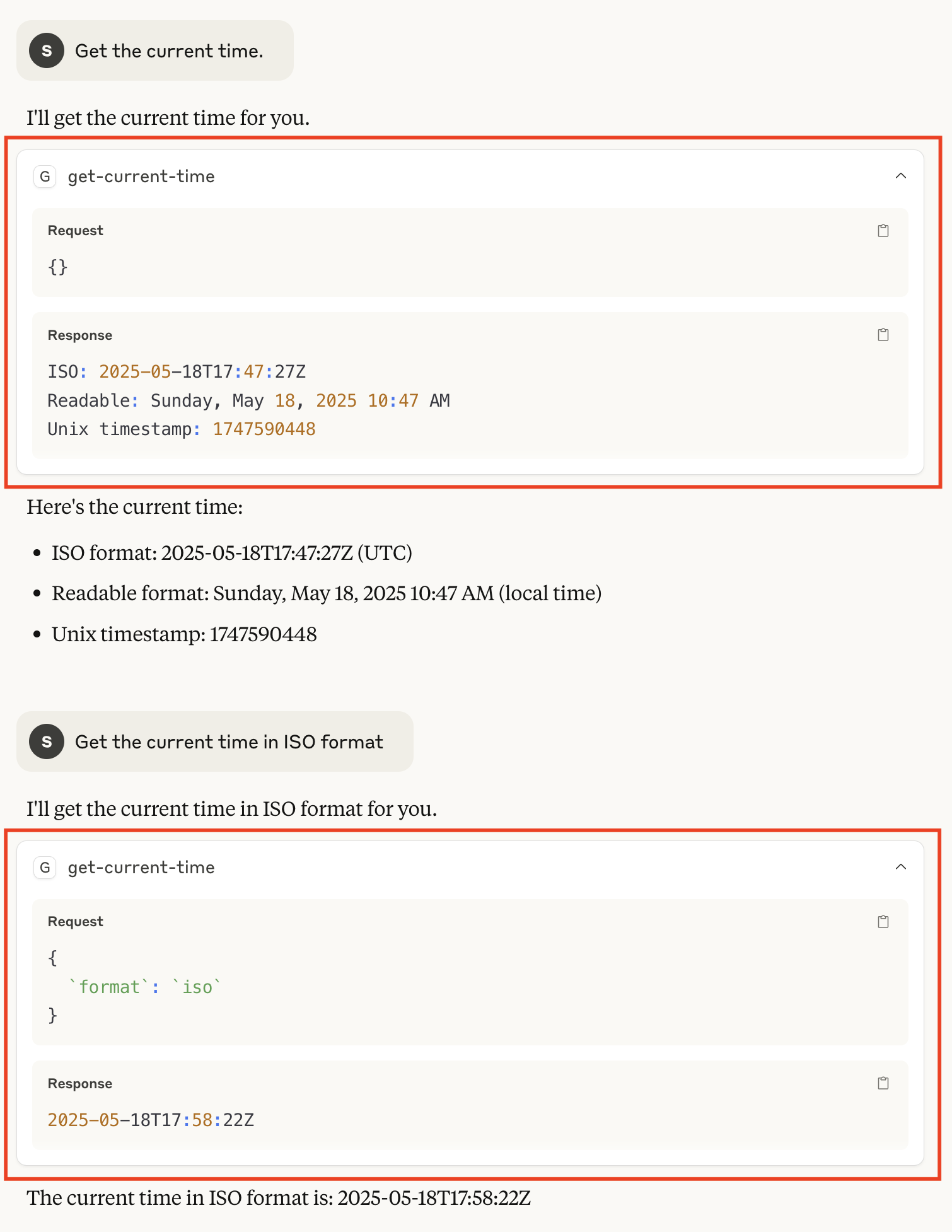 Example of using the custom time tool