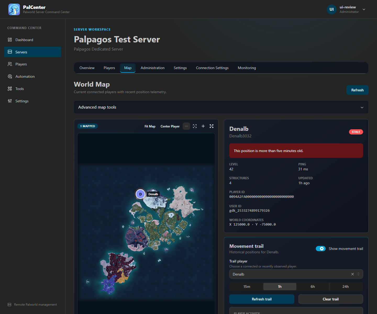 PalCenter World Intelligence map