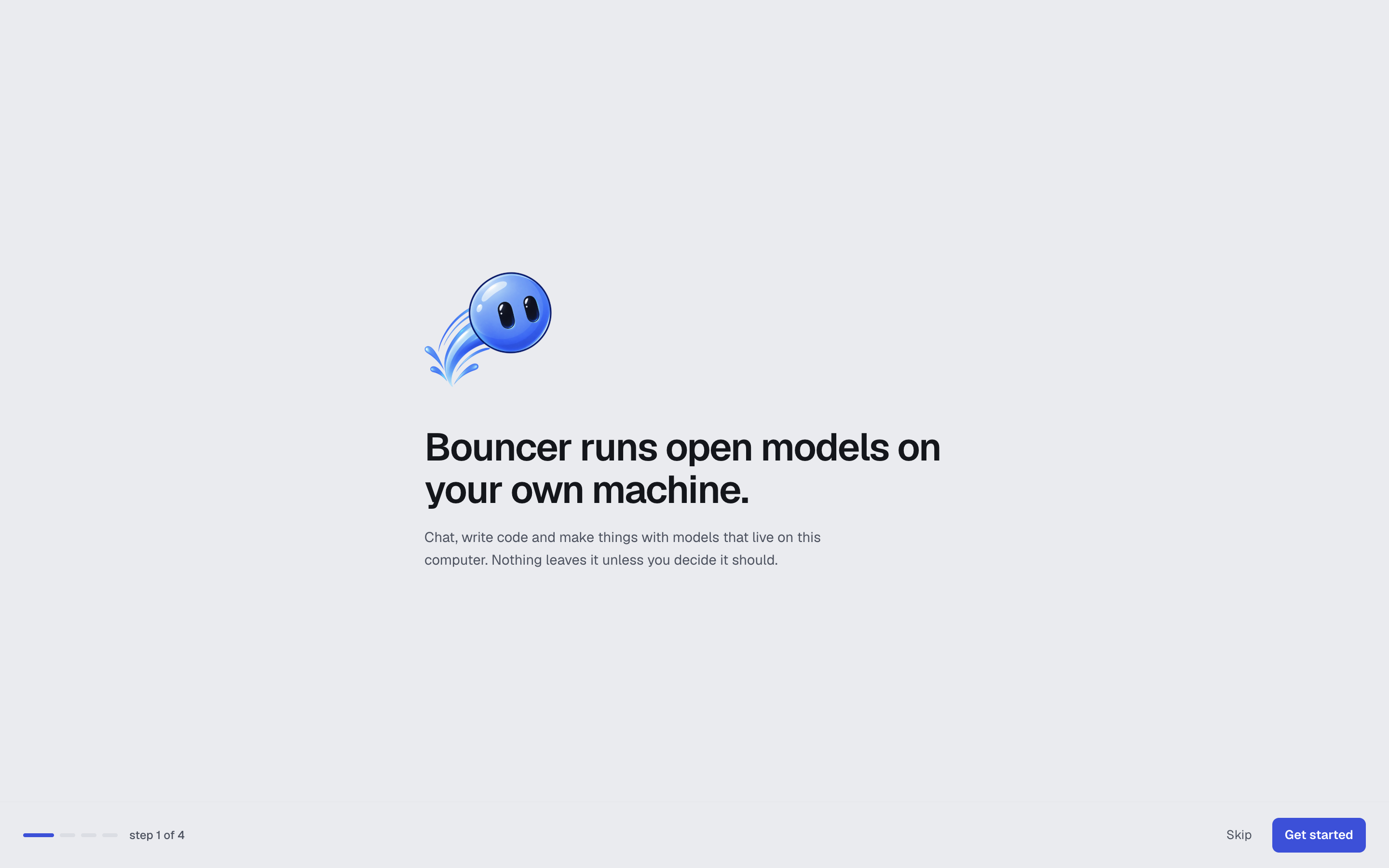 The onboarding dialog on the welcome step