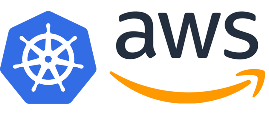 kubernetes and aws logos