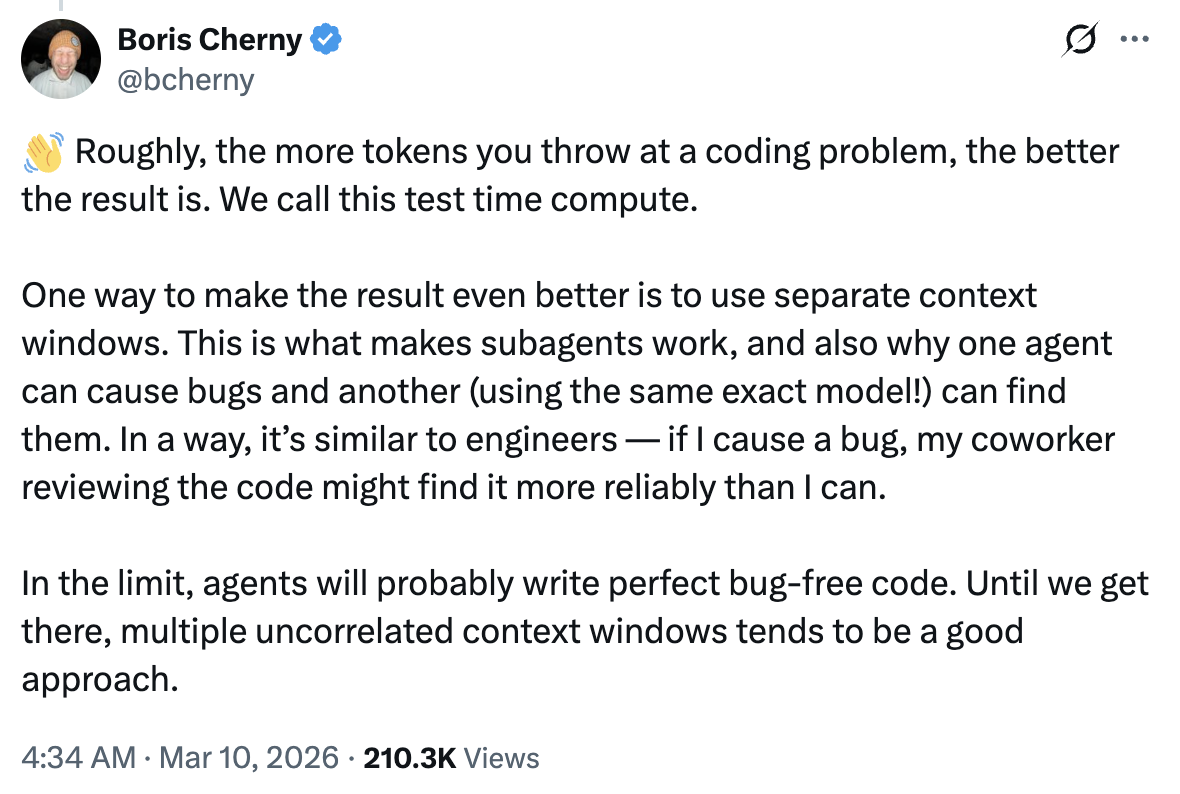 Boris Cherny on test time compute
