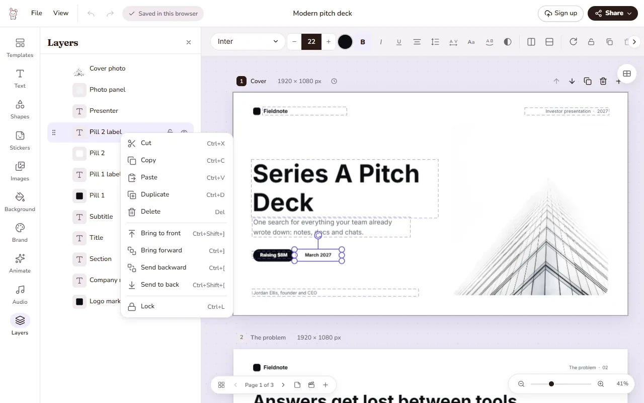 The Layers panel with its right-click menu