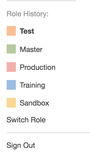 AWS Switch Role Menu