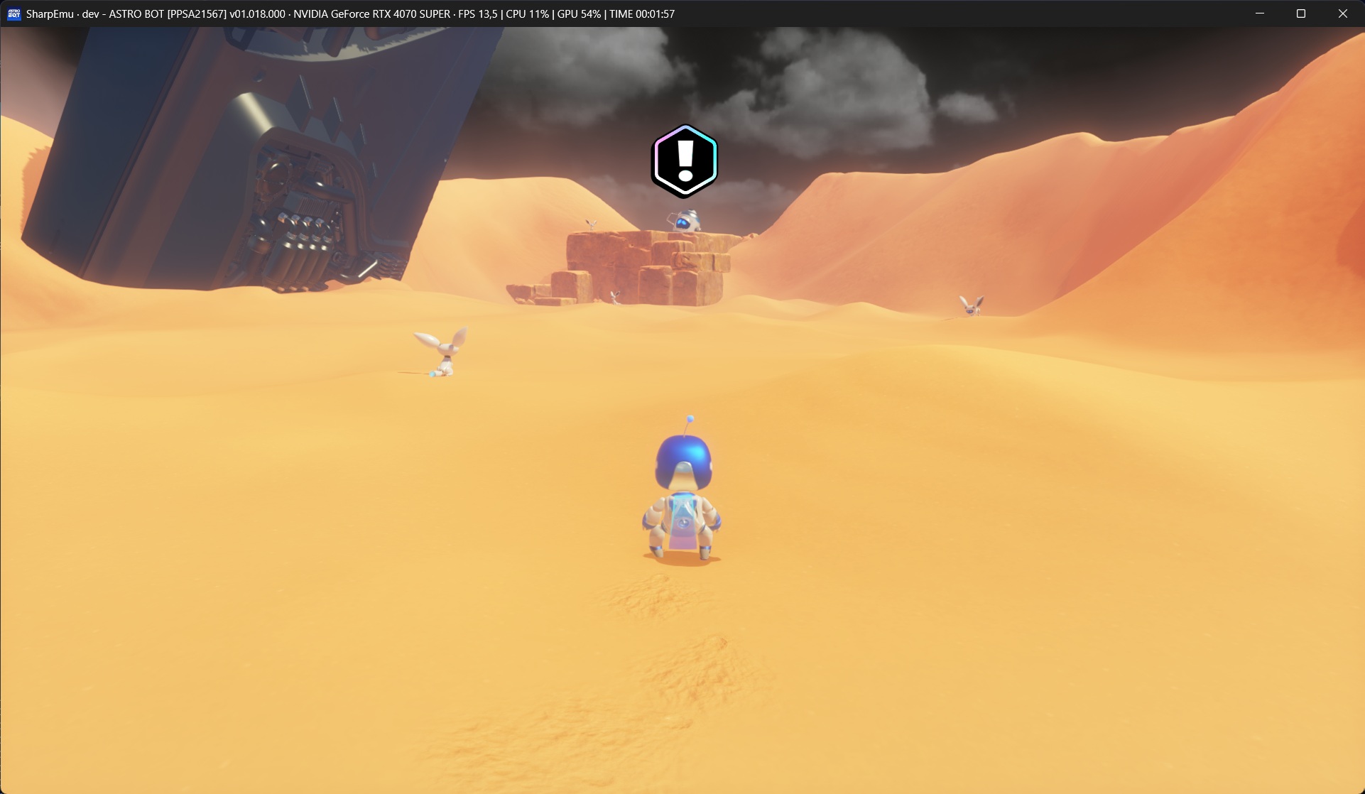 Astro Bot sendo executado no SharpEmu