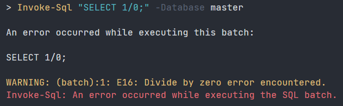 Example showing a divide-by-zero error