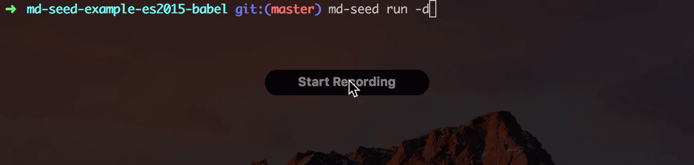 cli example using md-seed run