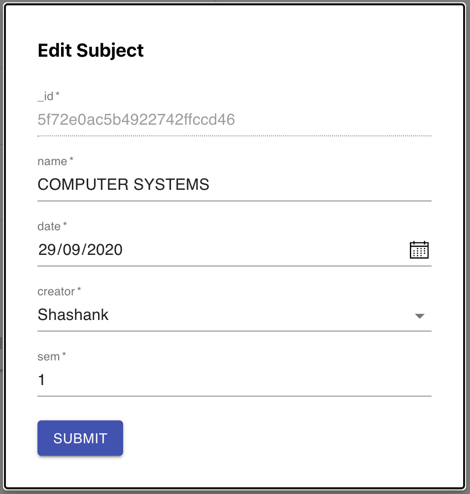 Edit form