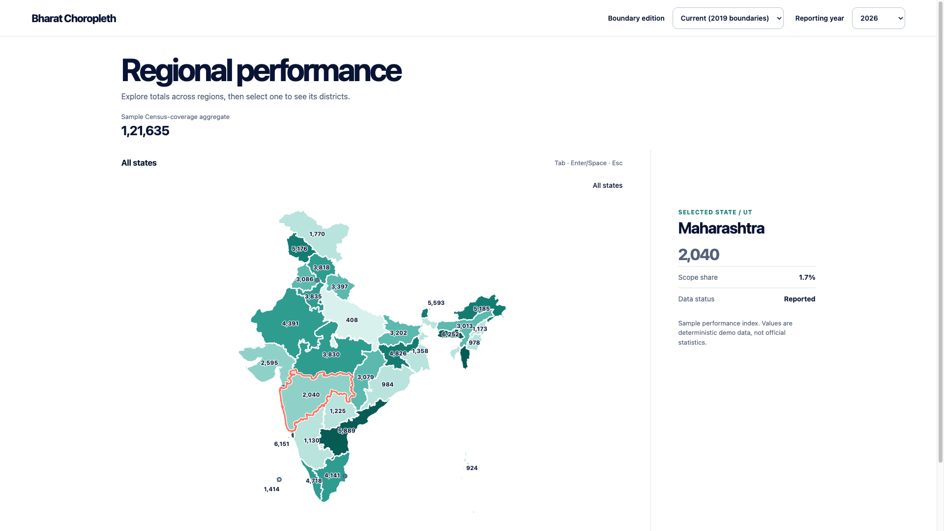 Bharat Choropleth national map