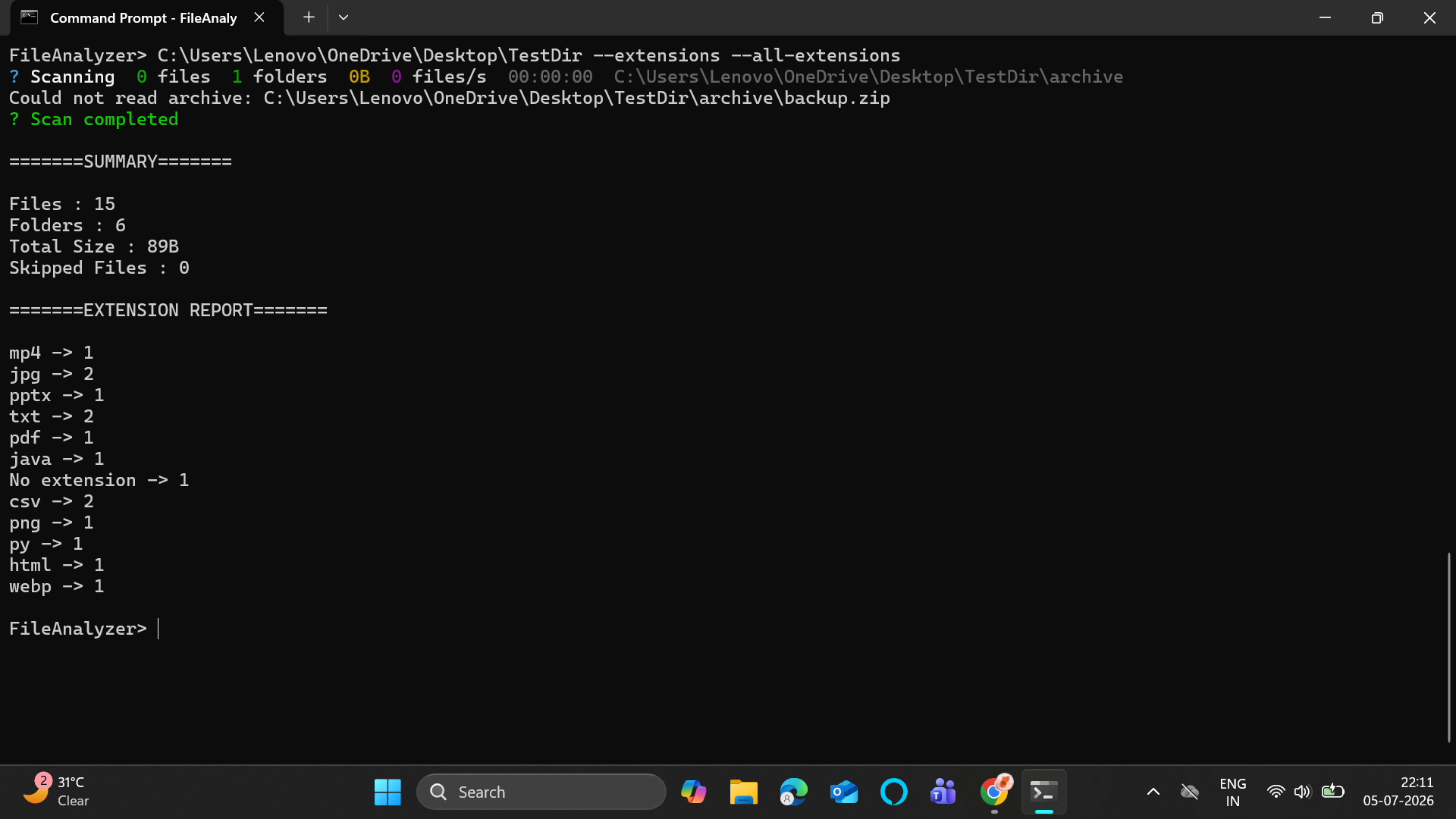 All extensions - CMD