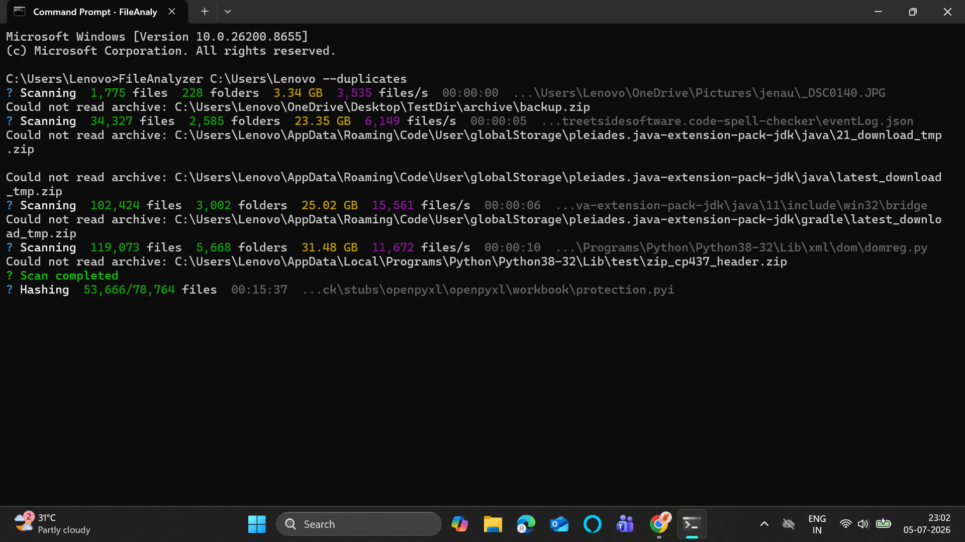 Hashing progress late