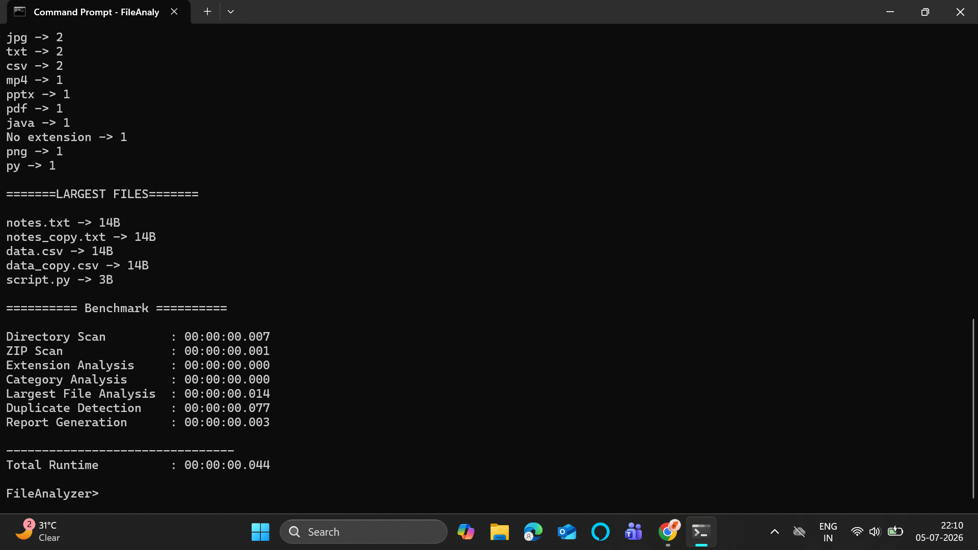 Multi-flag scan part 2 - largest files and benchmark