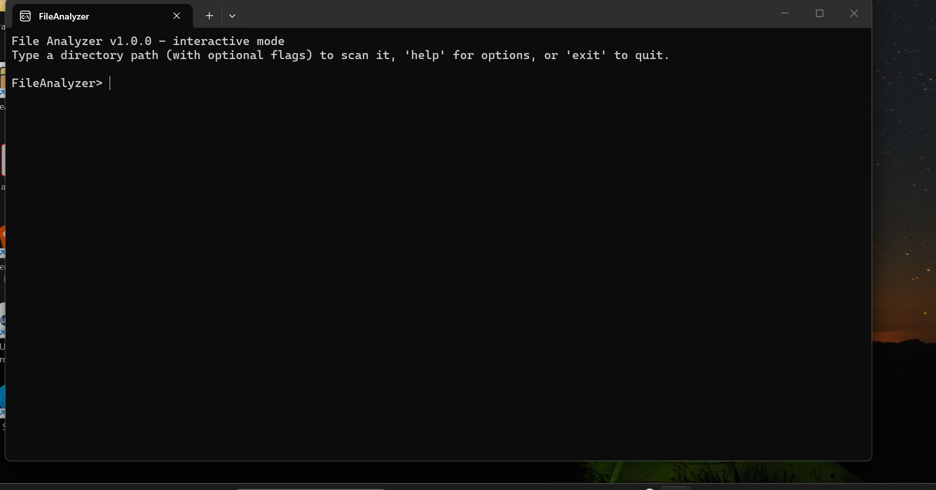 Interactive shell banner