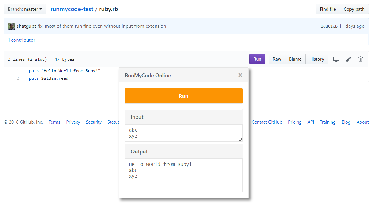 RunMyCode Online Screenshot