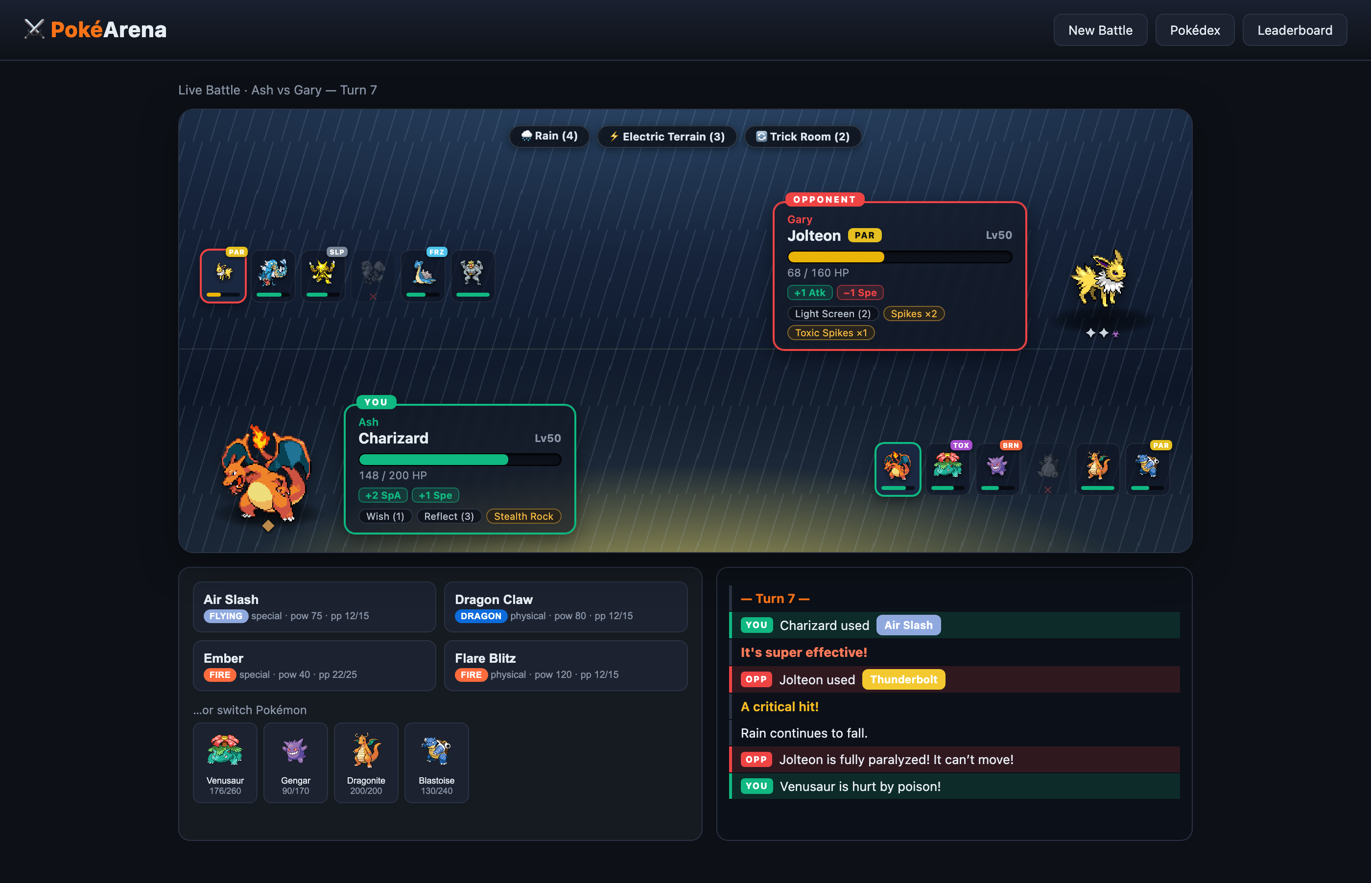 Battle screen
