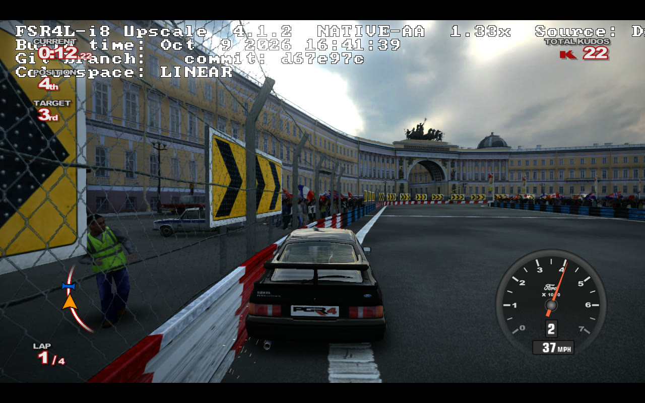 St Petersburg upscaled from 960x540 by FSR 4's Lite model through OptiScaler