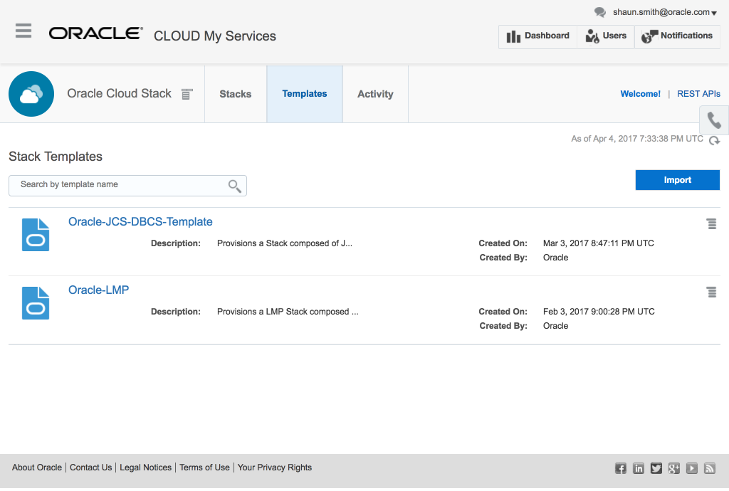 Oracle Cloud Stack Templates