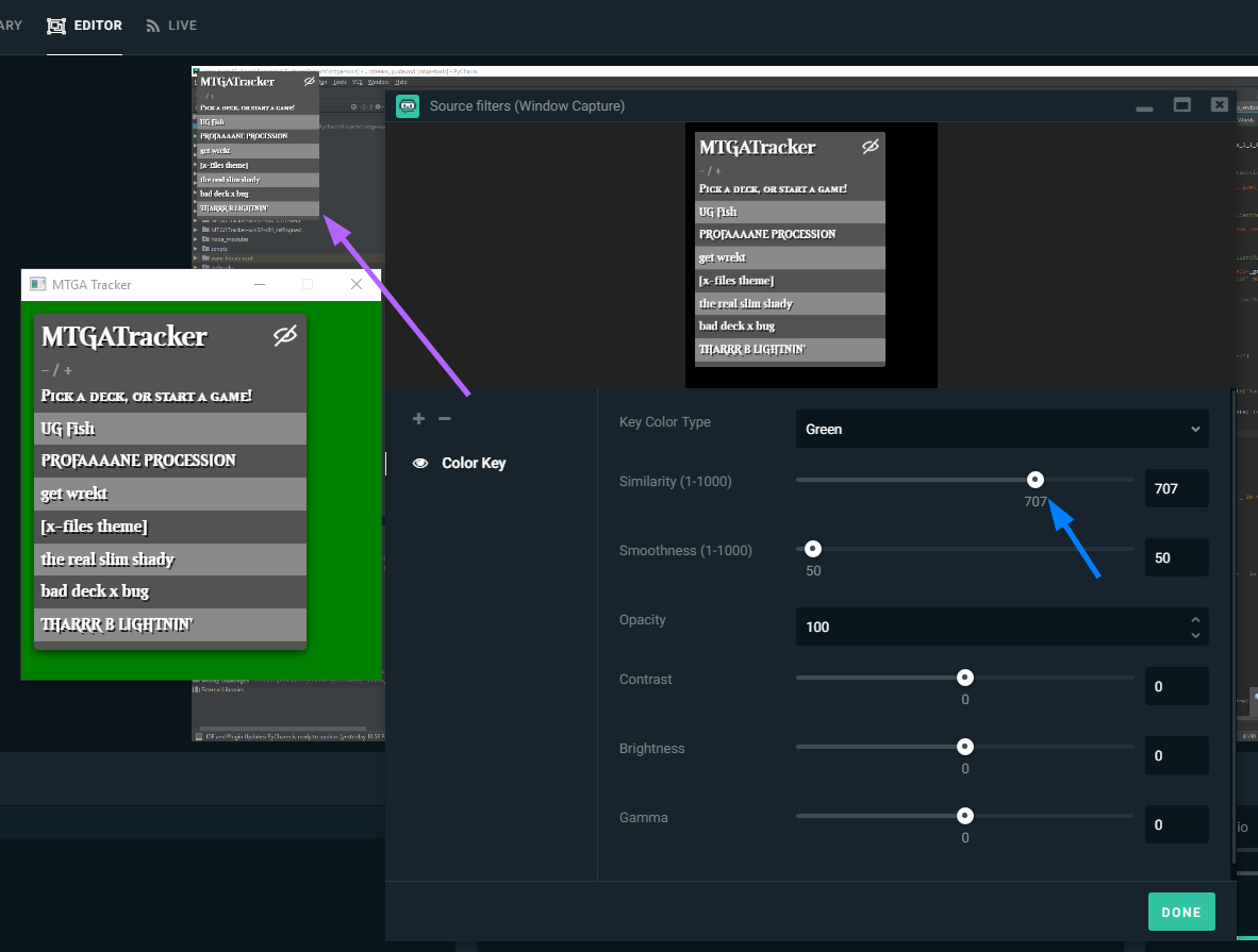 Setting filter values