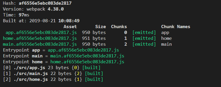 webpack打包信息