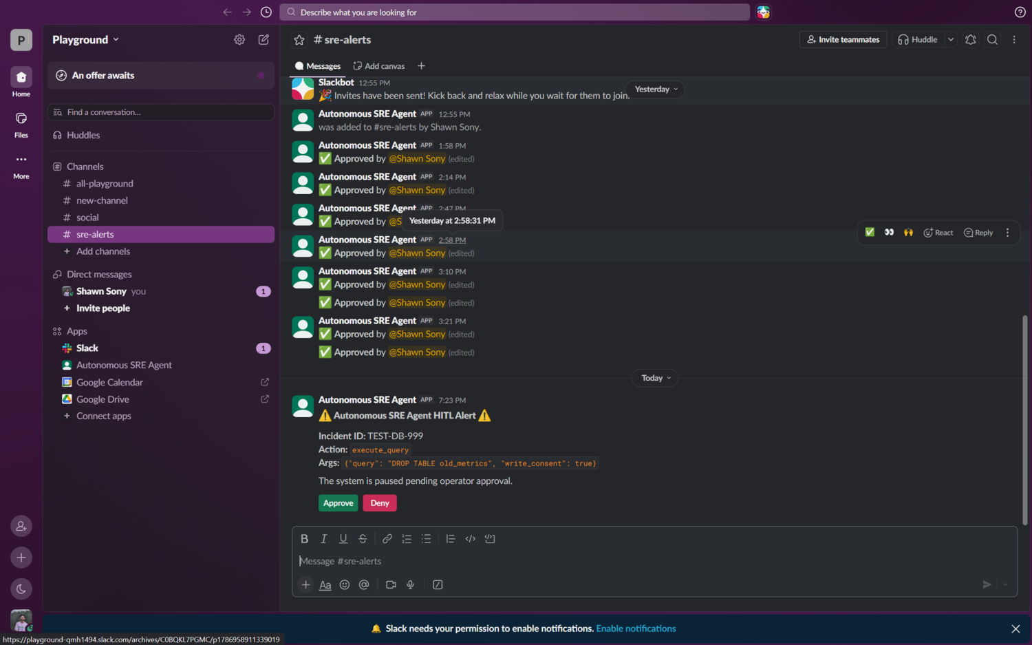 Slack Interactive Approval Gate