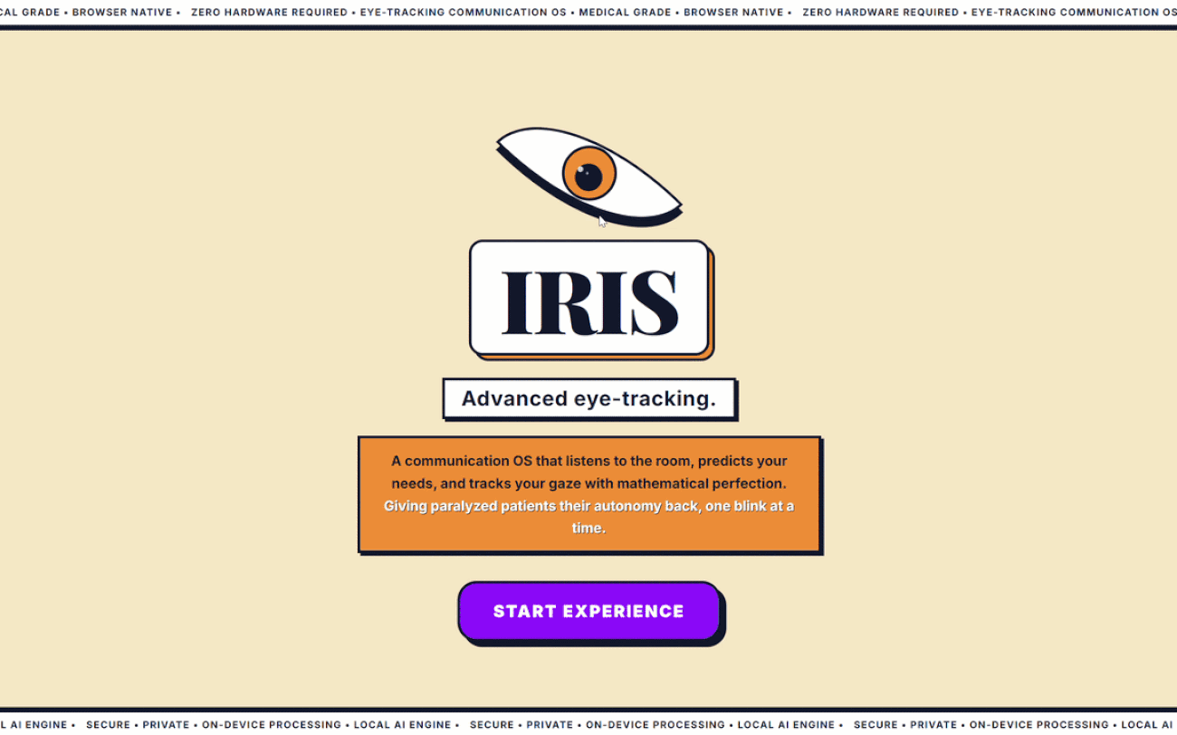 Project Iris Landing Page Interactive Eye