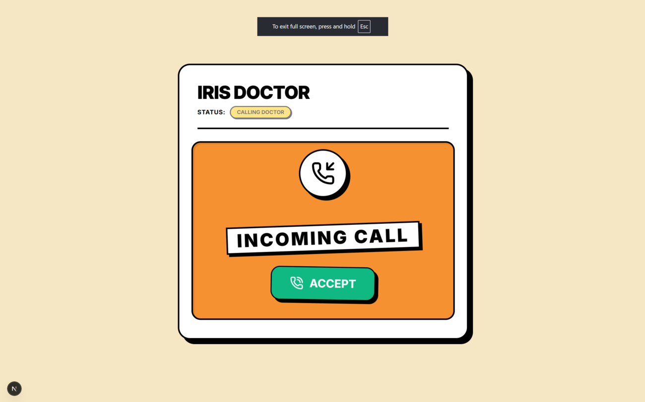 Incoming WebRTC Telemedicine Call