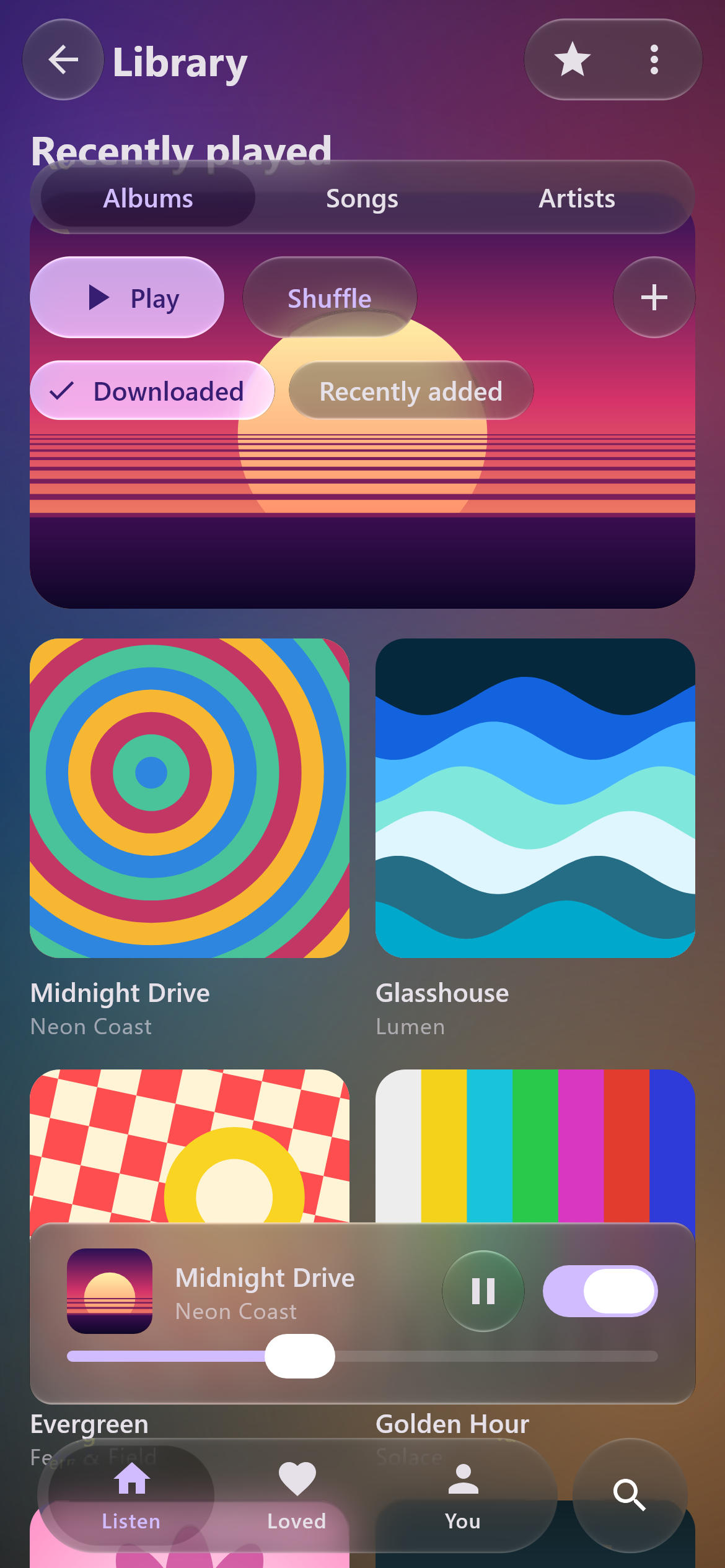 The same app, dark scheme