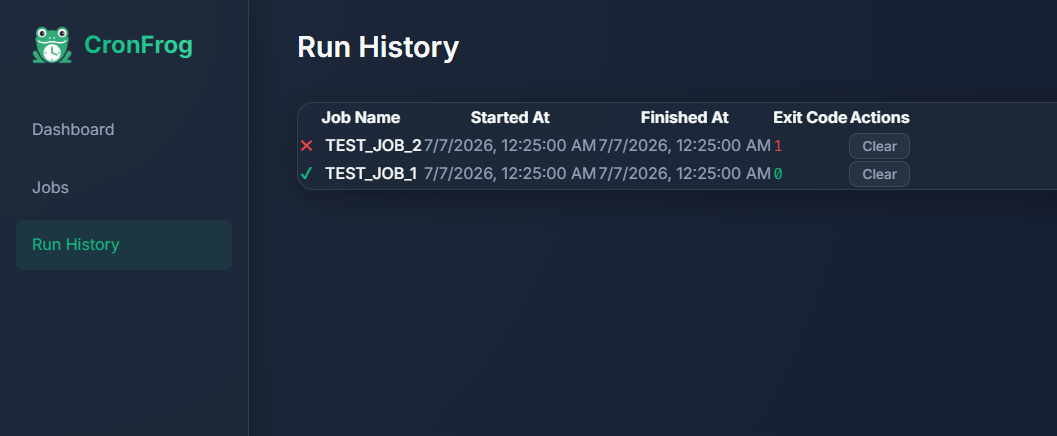 Run History