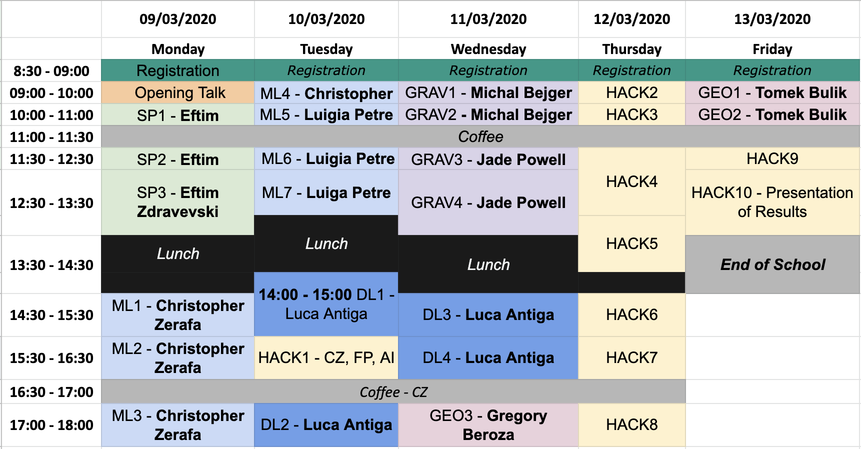 timetable