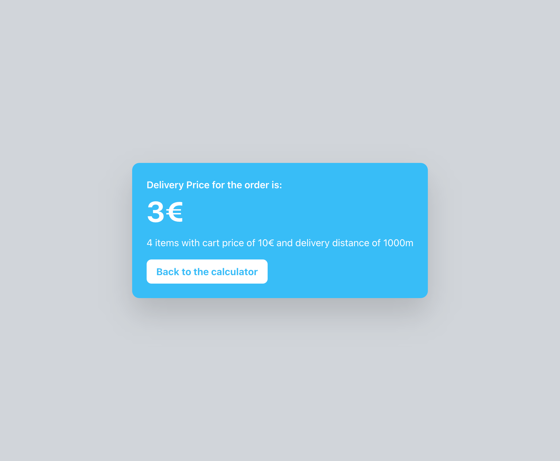 Delivery fee preview UI