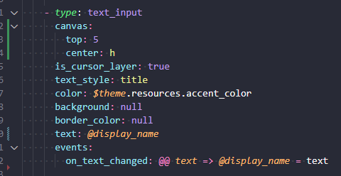 image of YUI syntax highlighting in the vs code text editor