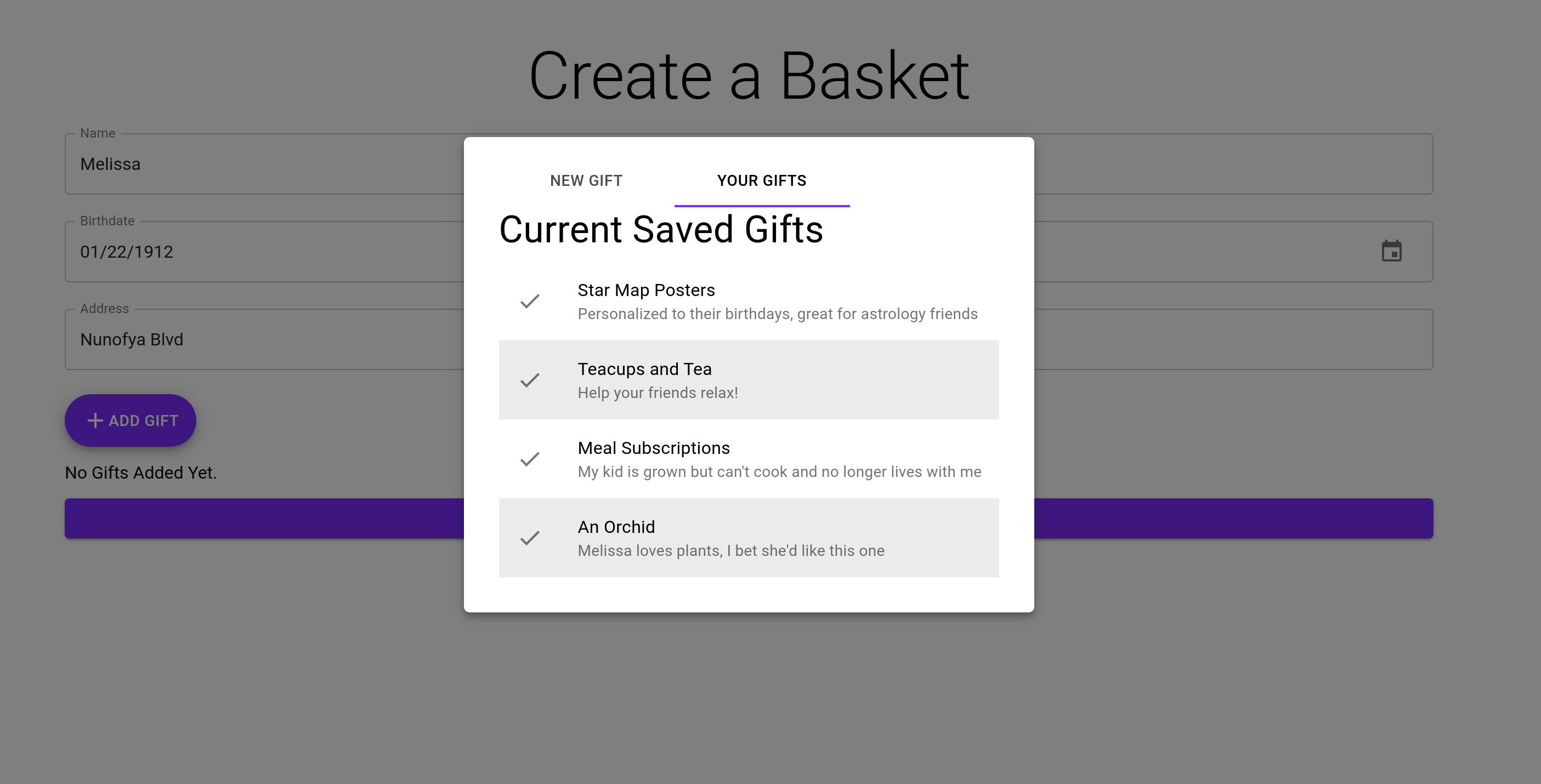 Create A Basket