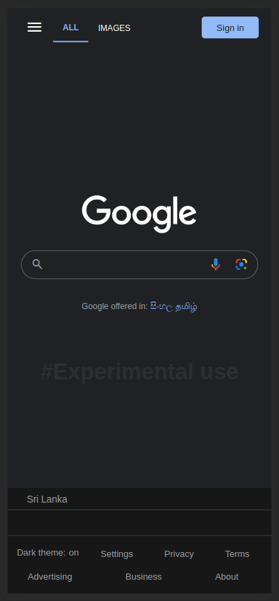 Google UI Desin Clone - Dark Theme - mobile view