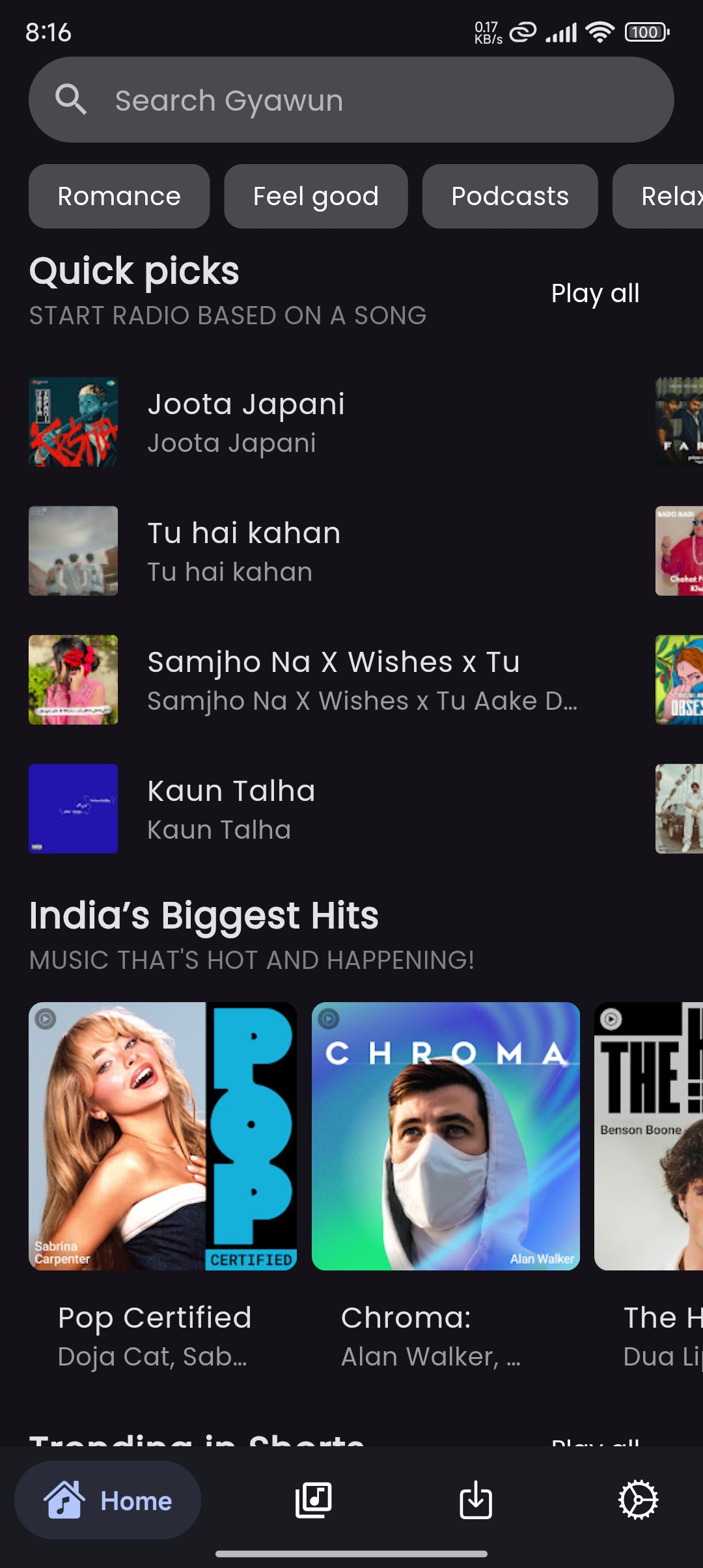 Screenshot 1 of Gyawun Music — opens full size