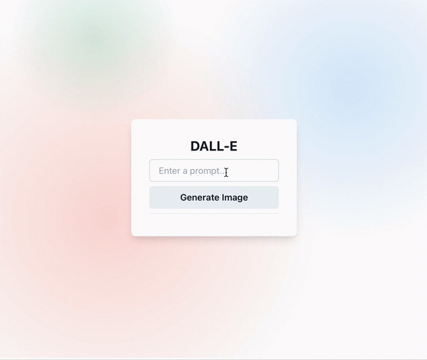 A frontend wrapper for DALL·E, shown in the process of generating an image.