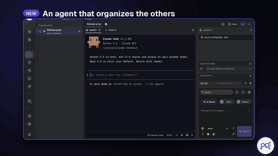A lead agent opens sibling agents through the PromptOps MCP server