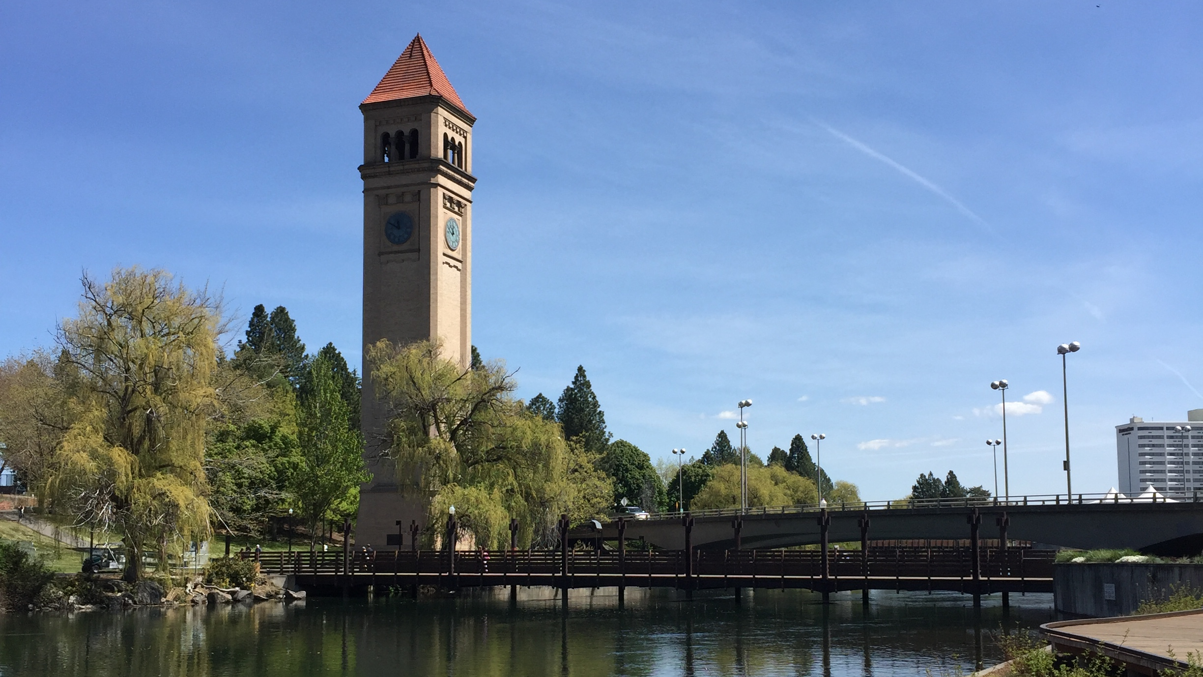 a picture of the clock tower in downtown Spokane