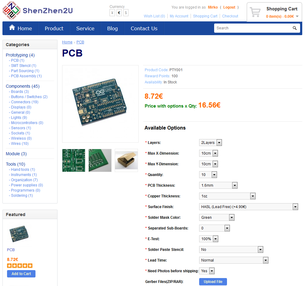 PCB order