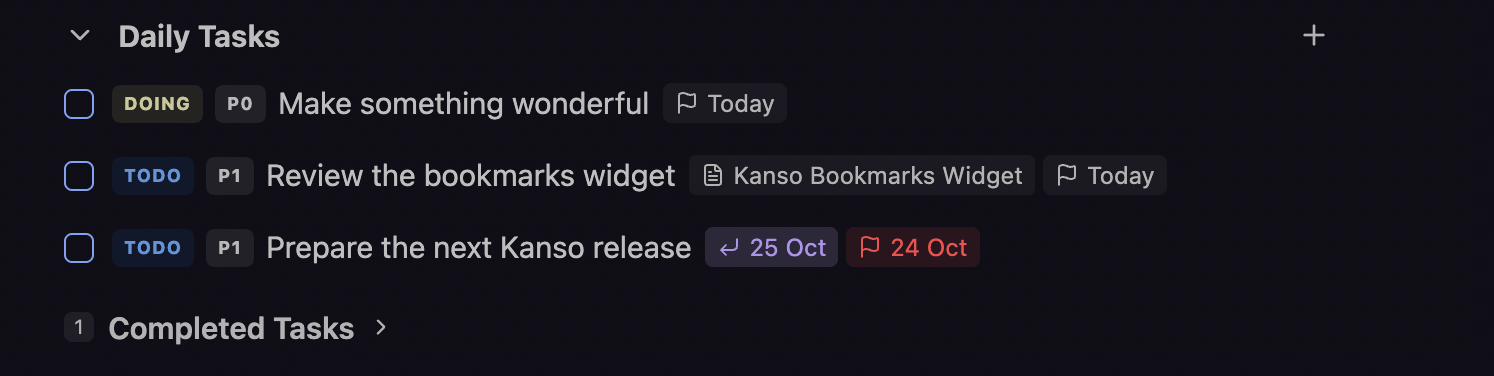 Kanso Todos - Obsidian Plugin