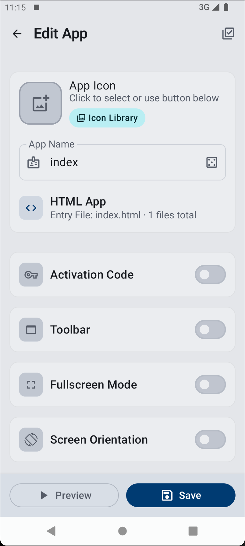 Editor basic info card