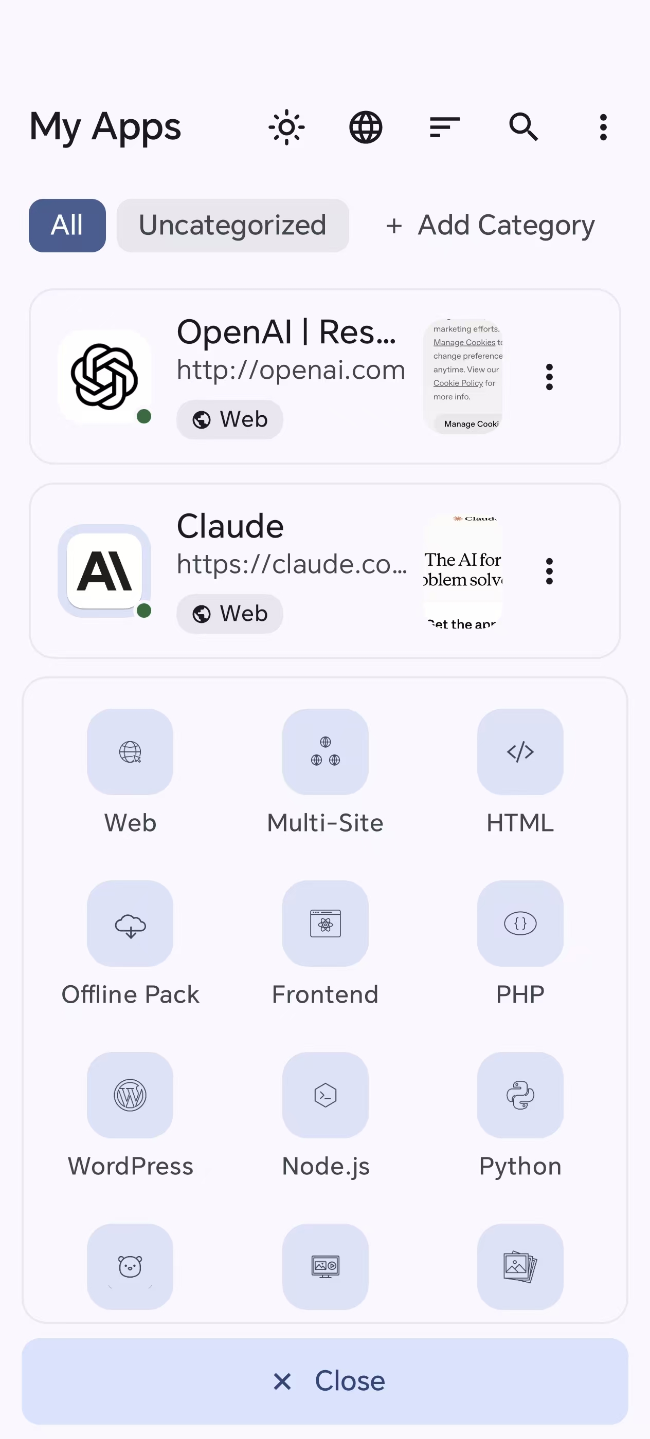 WebToApp screenshot