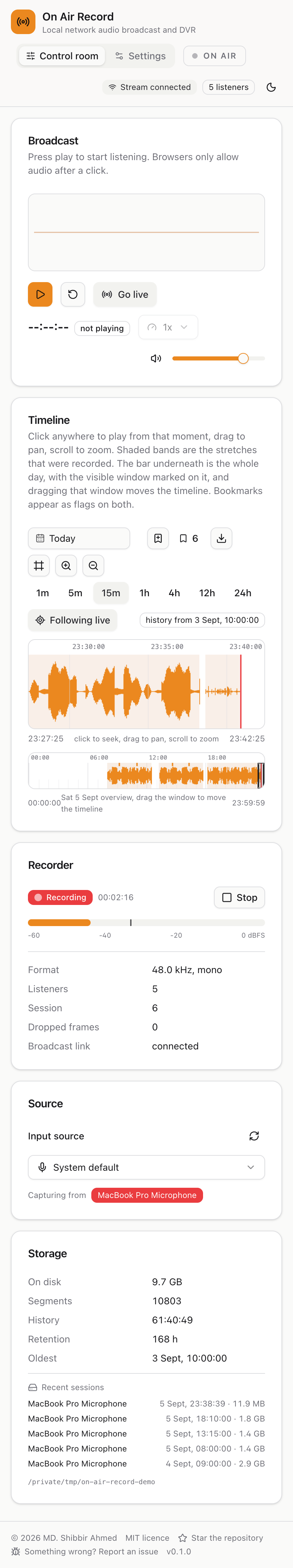 The full interface on a narrow phone screen, stacked into a single column