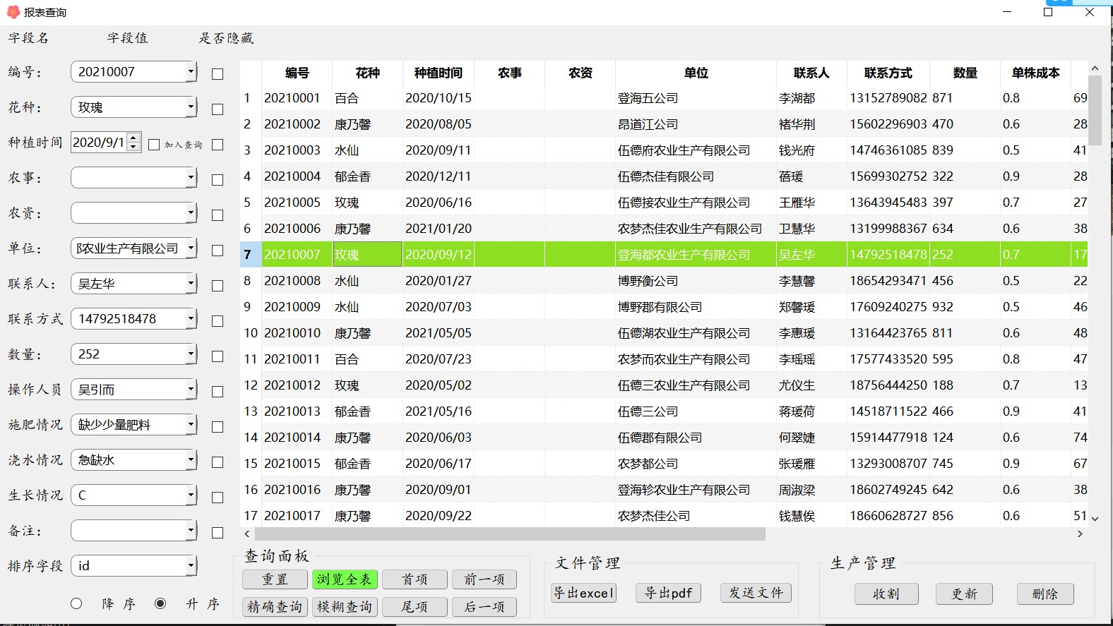 报表查询