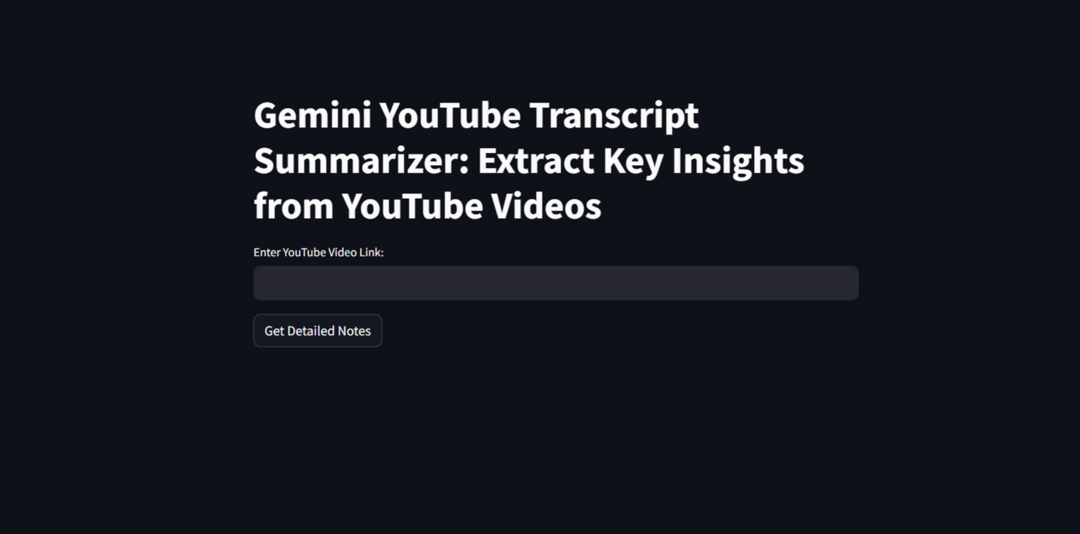 Gemini YouTube Transcript Summarizer