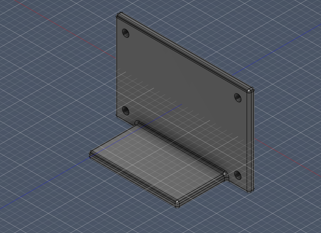 An L-bracket built end-to-end in Fusion 360 through a Claude conversation via this MCP