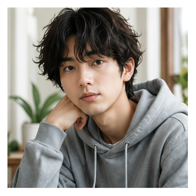 変換前の実写写真（男性）