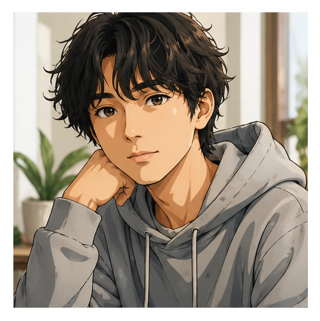 変換後のアニメ風画像（男性）